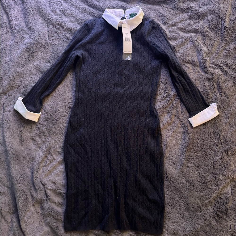 NWT Lauren by Ralph Lauren charcoal sweater Dress